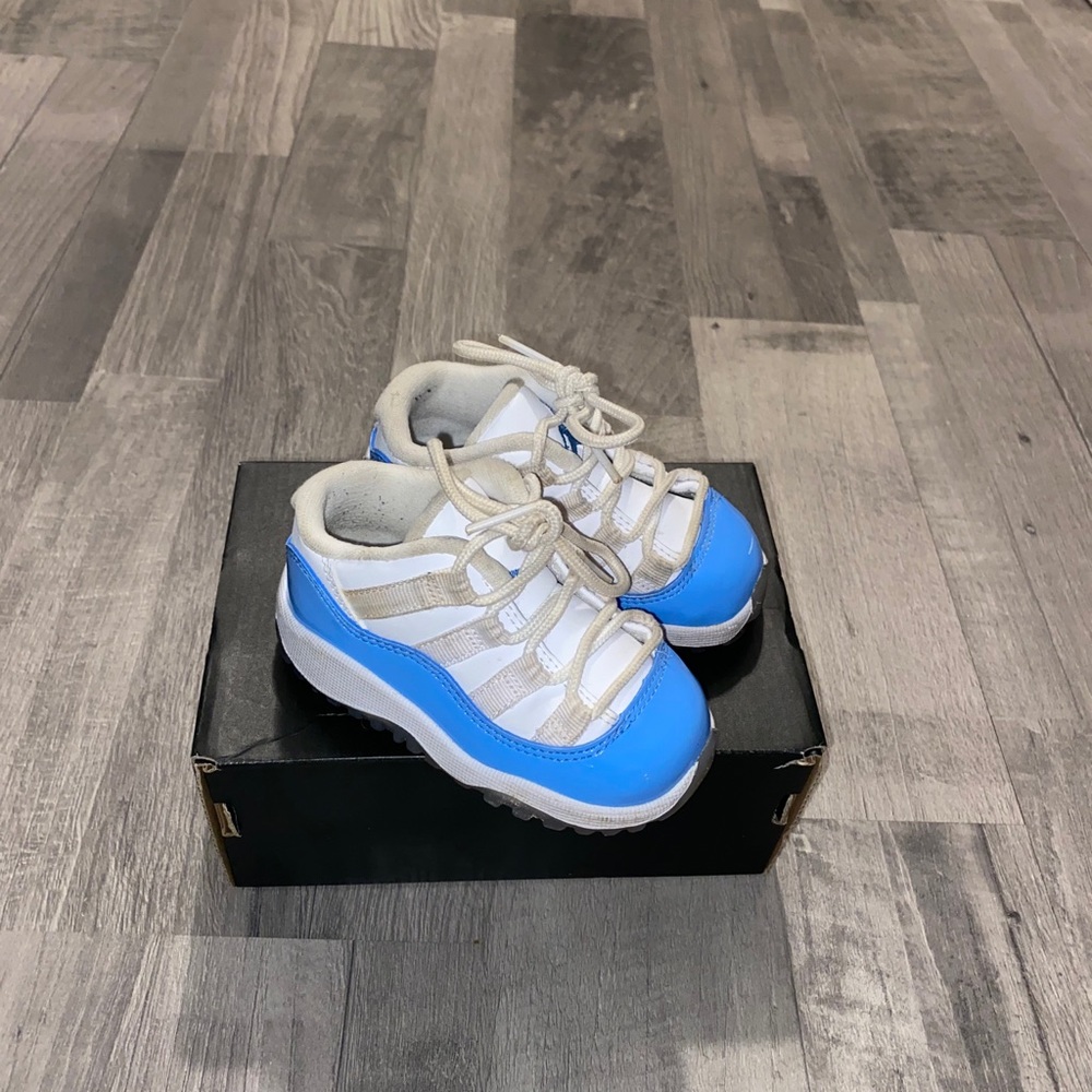 Blue and White Jordan 11s